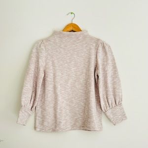 Madewell Mockneck Gathered-Sleeve Top